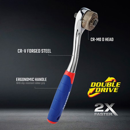 Chiave a cricchetto Workpro Double Drive 3/8"
