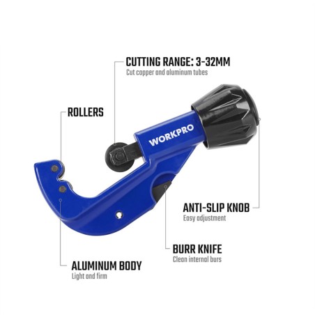 Tagliatubi Workpro 3-32 mm