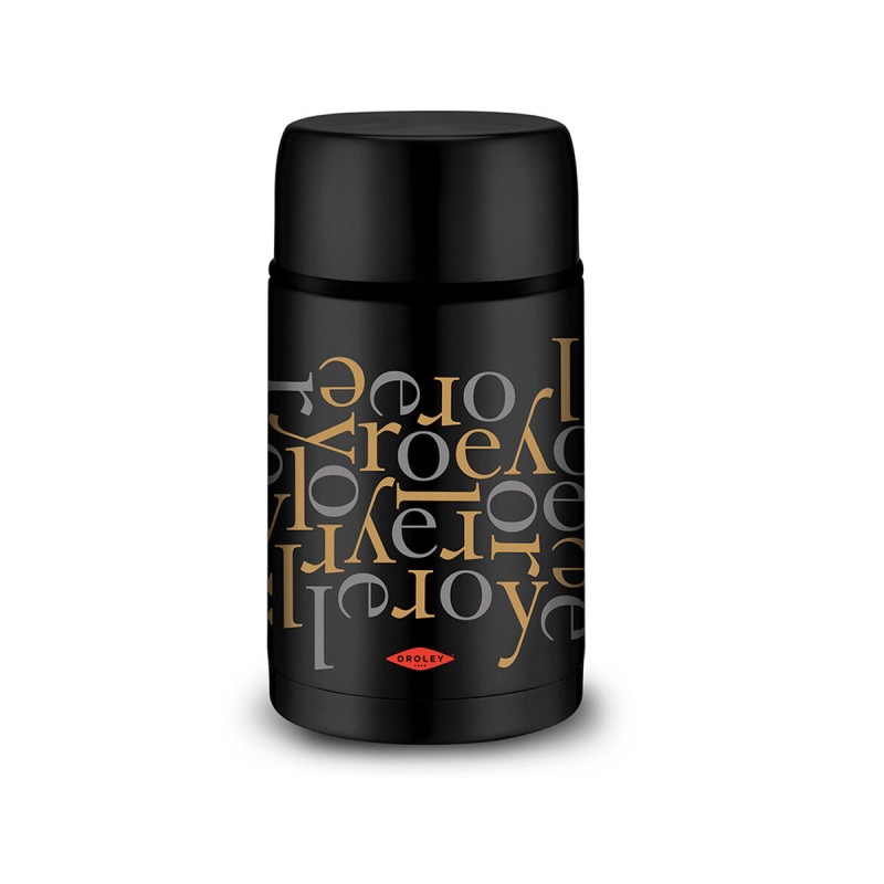 Thermos per Alimenti Oroley Nero Acciaio inossidabile 1 L Lettere Thermos per Alimenti Oroley Nero Acciaio inossidabile 1 L Lettere