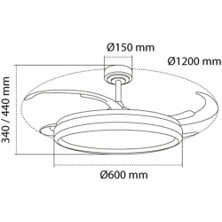 Ventilatore da Soffitto CristalRecord CHARLY L RETRAC Trasparente 80 W