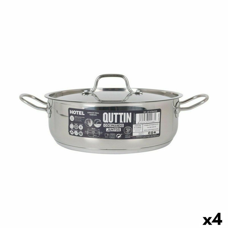 Casseruola con coperchio Quttin Hotel Acciaio Ø 26 x 9 cm (4 Unità) Casseruola con coperchio Quttin Hotel Acciaio Ø 26 x 9 cm (4 Unità)