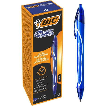 Penna gel Bic Gel-ocity Quick Dry Azzurro 0,7 mm