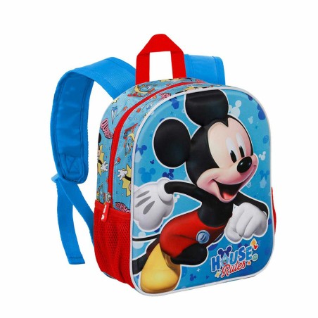 Zaino Scuola 3D Mickey Mouse Karactermania Azzurro 26 x 11 x 31 cm