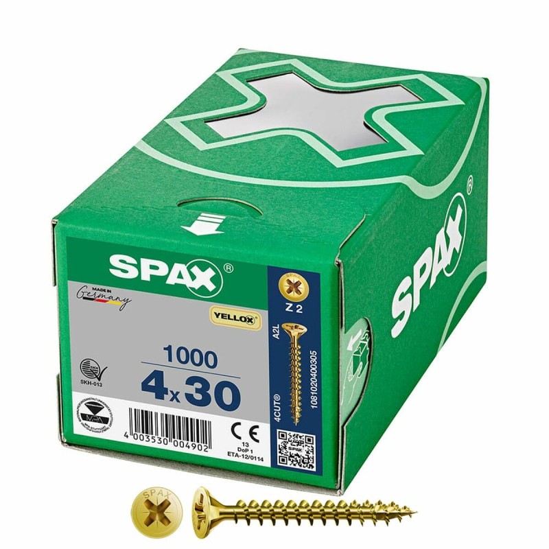 Scatola a viti SPAX Yellox Z2 Testa piatta 4,0 x 30 mm 1000 Unidades Scatola a viti SPAX Yellox Z2 Testa piatta 4,0 x 30 mm 1000 Unidades