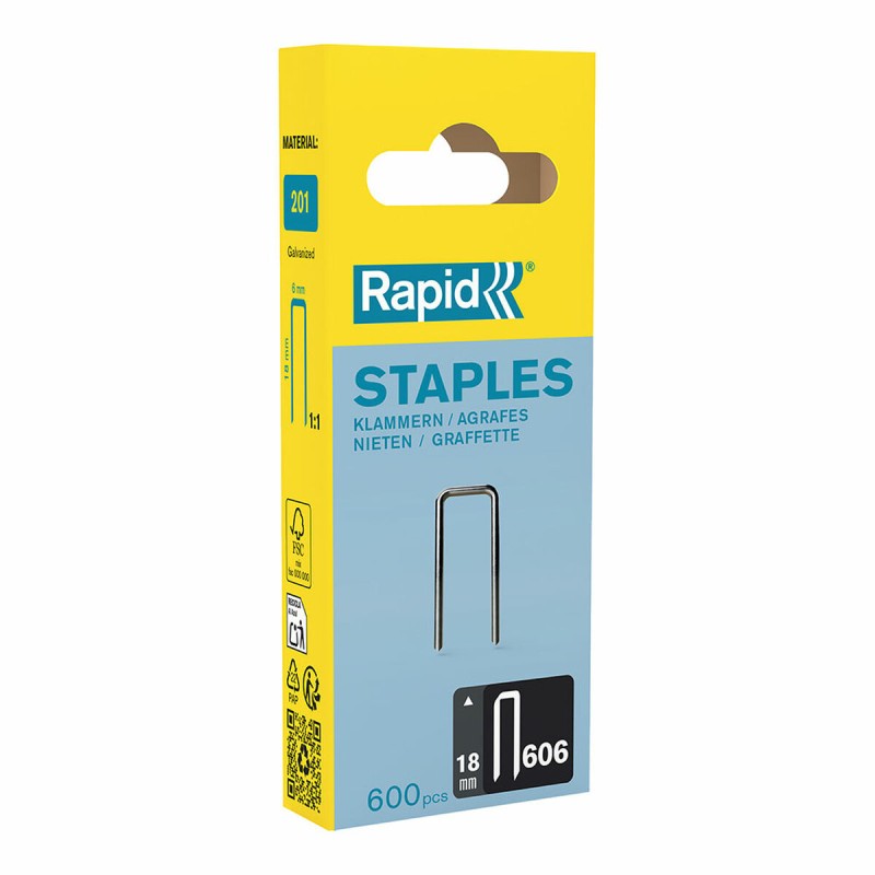 Spille Rapid 606 18 mm Zincato (600 Unità) Spille Rapid 606 18 mm Zincato (600 Unità)