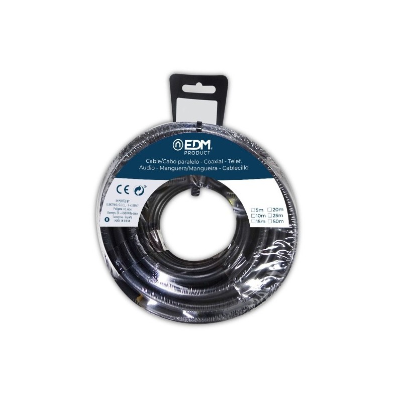 Cavo EDM 28300 Nero 2 x 1 mm 5 m