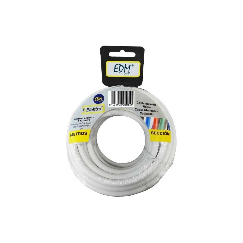 Cavo EDM 28055 Bianco 2 x 0,75 mm 5 m Cavo EDM 28055 Bianco 2 x 0,75 mm 5 m