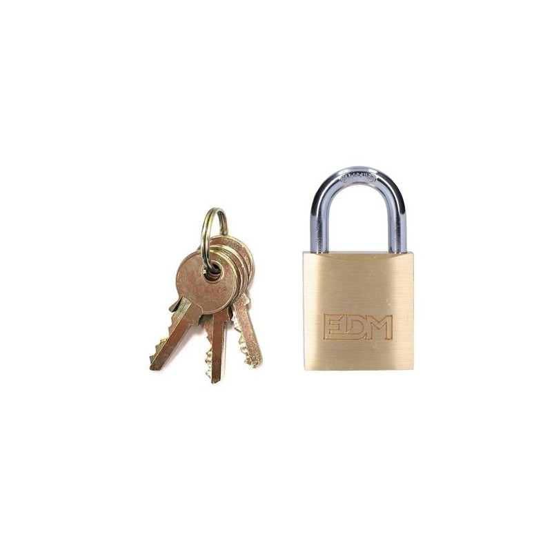 Lucchetto con chiave EDM 85208 Ottone 30 x 17 mm