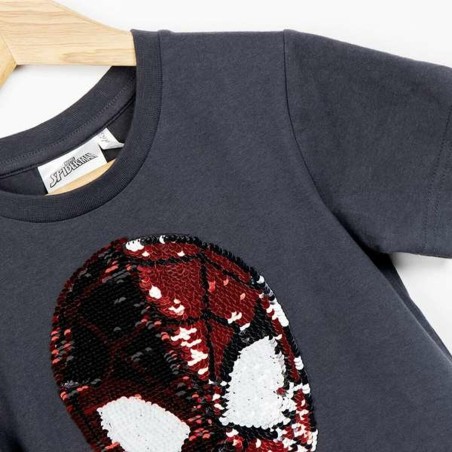 Maglia a Maniche Corte Bambino Spider-Man Grigio scuro