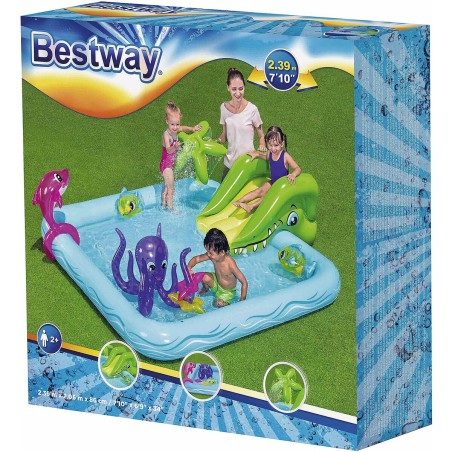 Bestway Piscina Gonfiabile Parco Giochi Acquario 239x206x86 cm +2 Anni Giardino 53052