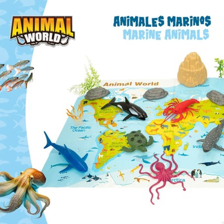 Figure di animali Colorbaby 19 Pezzi Oceano Plastica 14 x 6 x 7 cm (6 Unità)