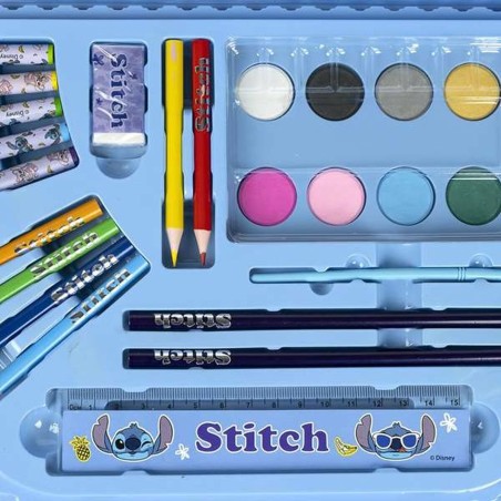 Set di Cancelleria Stitch Azzurro Valigetta