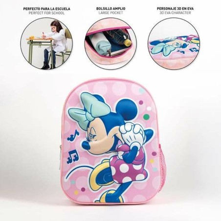 Zaino Scuola 3D Minnie Mouse Rosa 25,0 x 31,0 x 10,0 cm