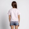 Maglia a Maniche Corte per Bambini Stitch Azzurro Rosa