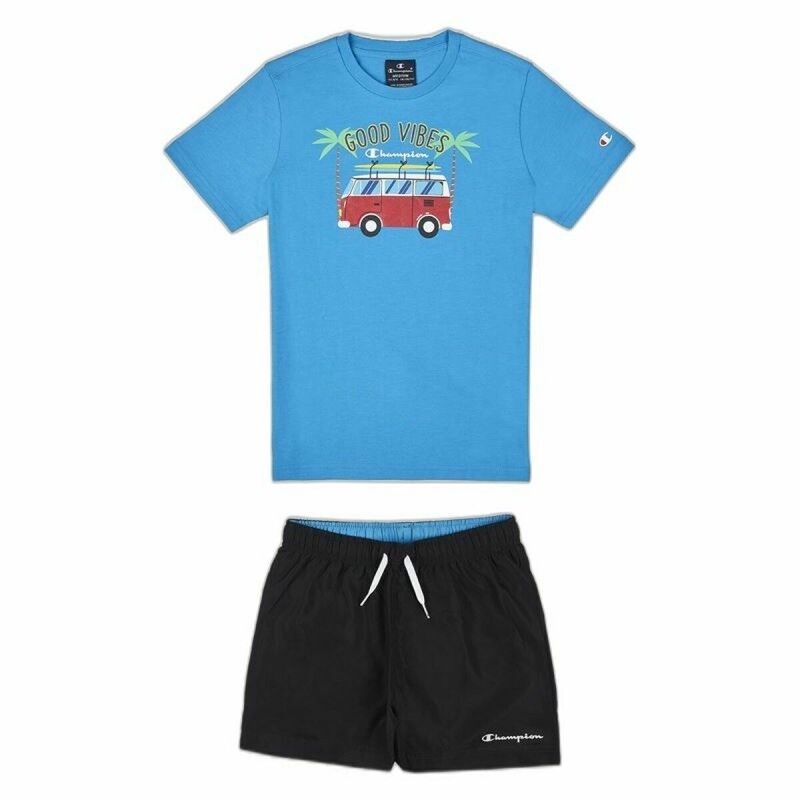 Completo Sportivo per Bambini Champion Azzurro 2 Pezzi Acquamarina Completo Sportivo per Bambini Champion Azzurro 2 Pezzi Acquamarina