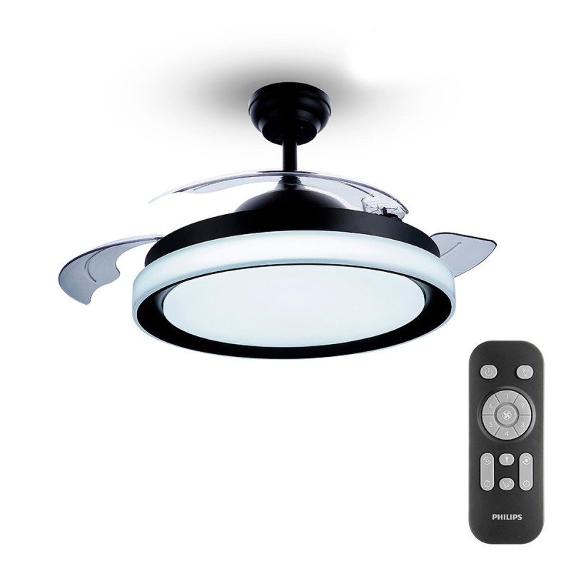 Ventilatore da Soffitto con Luce Philips Atlas Nero 35 W 28 W 4500 Lm (2700 K) Ventilatore da Soffitto con Luce Philips Atlas Nero 35 W 28 W 4500 Lm (2700 K)