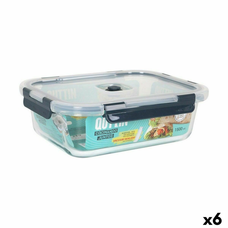 Porta pranzo Ermetico Quttin Rettangolare 1,5 L 23 x 17,8 x 7,6 cm (6 Unità) Porta pranzo Ermetico Quttin Rettangolare 1,5 L 23 x 17,8 x 7,6 cm (6 Unità)