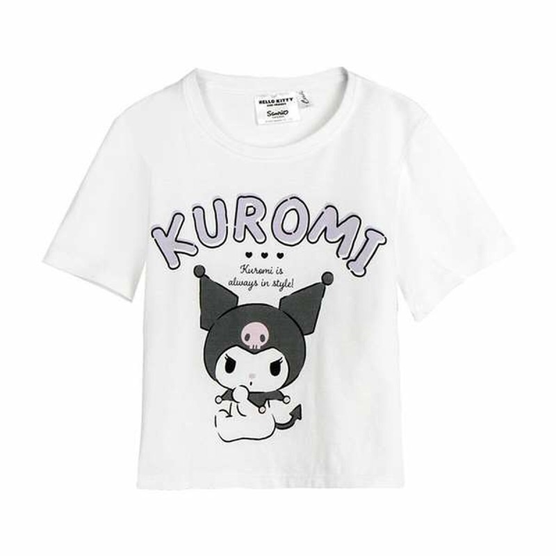 Maglia a Maniche Corte per Bambini Hello Kitty Bianco
