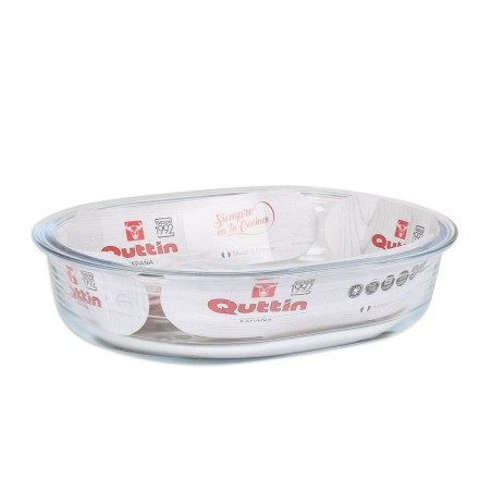 Pirofila da Forno Quttin   Vetro Ovale 1,5 L 23,7 x 18,8 cm (6 Unità)