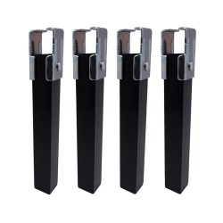 Gambe del letto Micel PT25 96400 Nero Acciaio 4 Pezzi