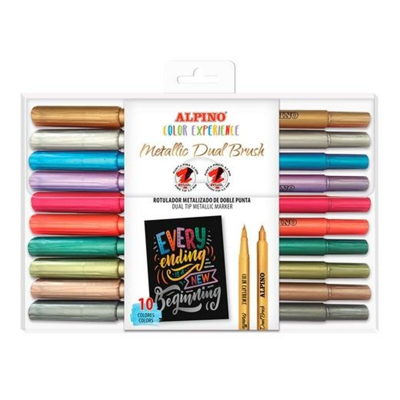 Set di Pennarelli Alpino Color Experience Multicolore Doppia punta Pennello 10 Pezzi Set di Pennarelli Alpino Color Experience Multicolore Doppia punta Pennello 10 Pezzi