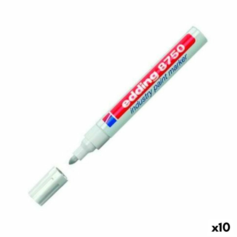 Marcatore permanente Edding 8750 Bianco 10 Pezzi (10 Unità) Marcatore permanente Edding 8750 Bianco 10 Pezzi (10 Unità)