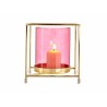 Portacandele Gift Decor SW120662A Rosa Dorato Metallo Vetro 14 x 15,5 x 14 cm Quadrato