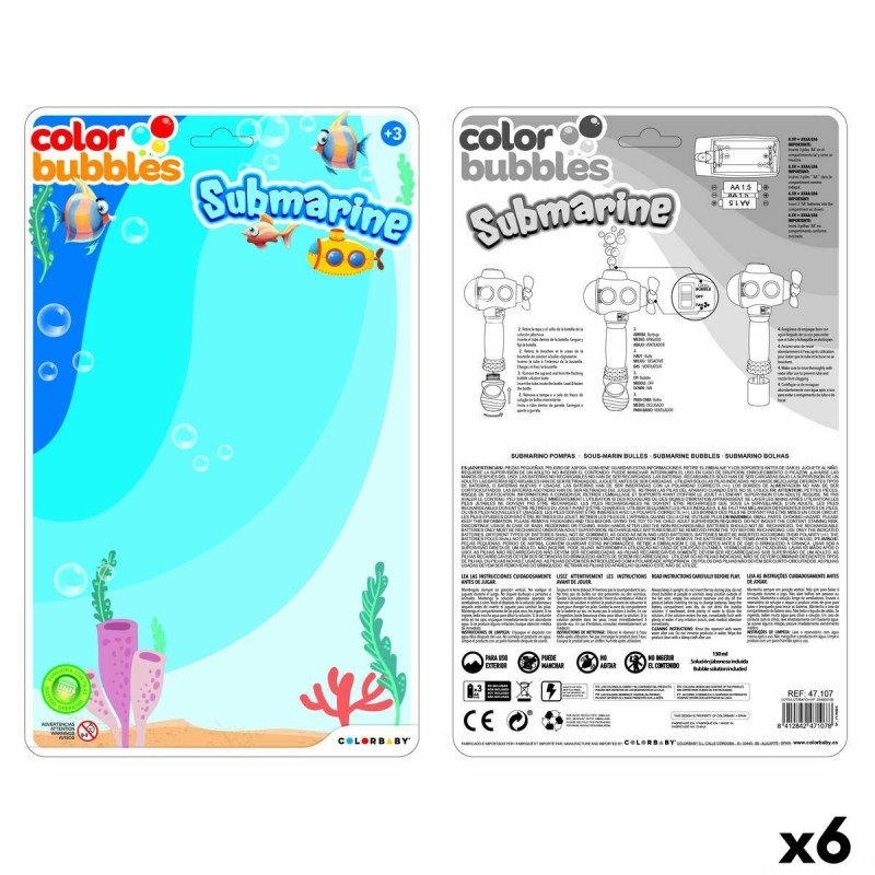 Gioco di Bolle di Sapone Colorbaby 14 x 28 x 7,5 cm (6 Unità)