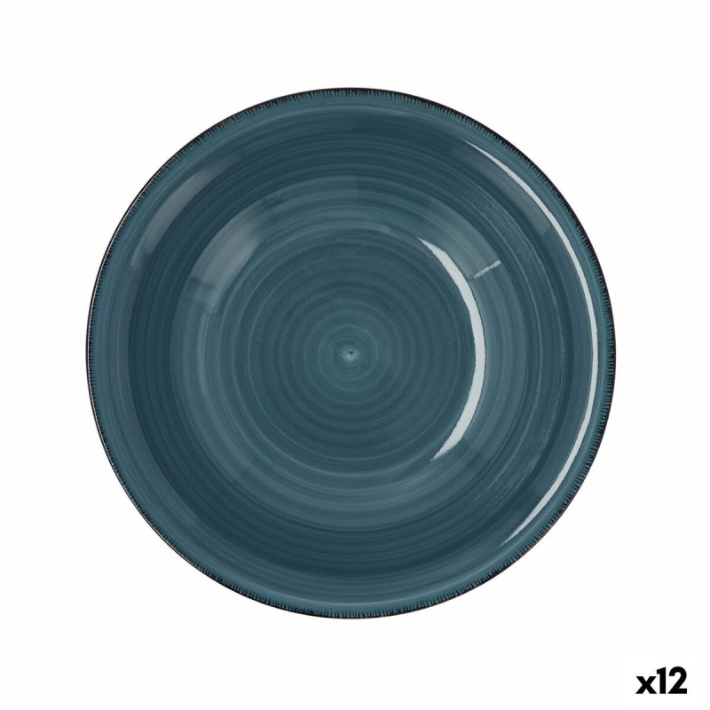 Piatto Fondo Quid Vita Ceramica Azzurro (ø 21,5 cm) (12 Unità)