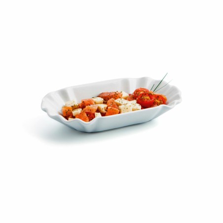 Vassoio per aperitivi Quid Gastro Fun Bianco Ceramica 20,5 x 11 x 3,5 cm (12 Unità) (Pack 12x)