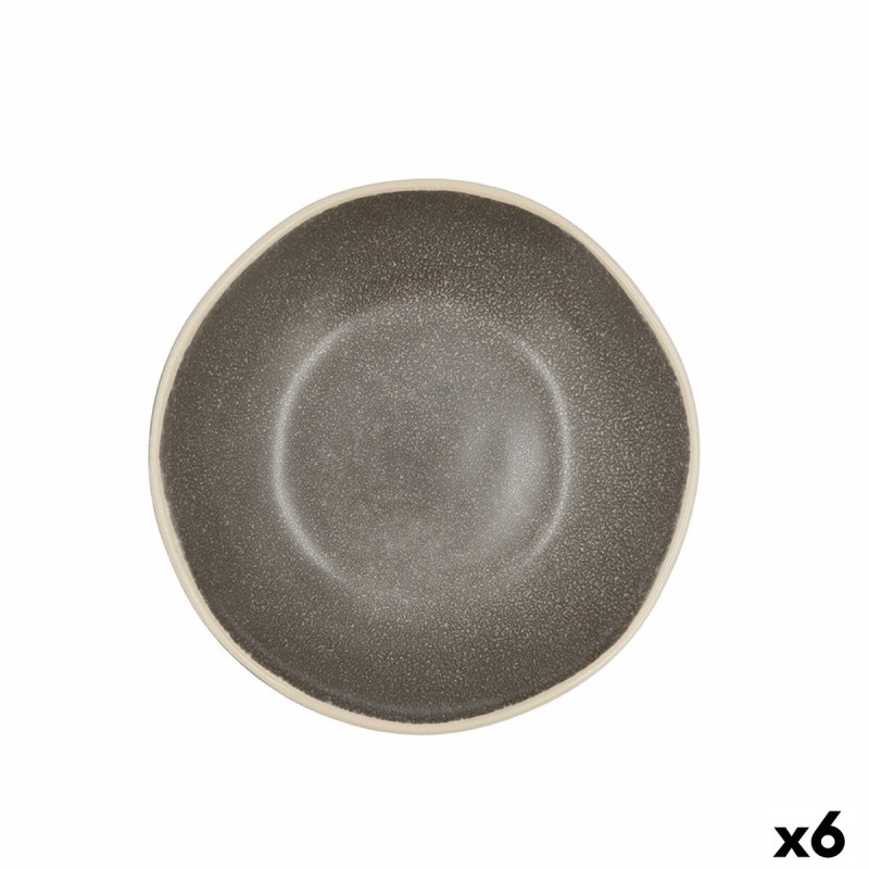 Piatto Fondo Bidasoa Gio Ceramica Grigio 19 cm (6 Unità) Piatto Fondo Bidasoa Gio Ceramica Grigio 19 cm (6 Unità)