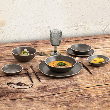 Piatto Fondo Bidasoa Gio Ceramica Grigio 19 cm (6 Unità)