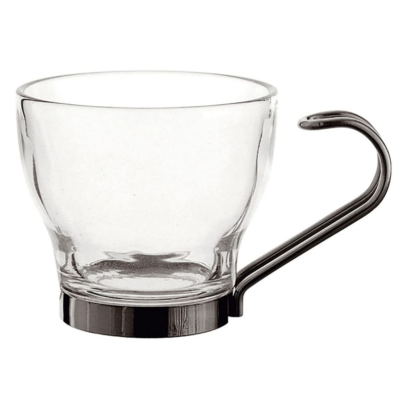 Set di Tazze da Caffè Quid Supreme Trasparente Vetro Acciaio 110 ml 3 Pezzi Set di Tazze da Caffè Quid Supreme Trasparente Vetro Acciaio 110 ml 3 Pezzi