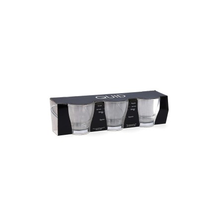 Set di Tazze da Caffè Quid Supreme Trasparente Vetro Acciaio 110 ml 3 Pezzi