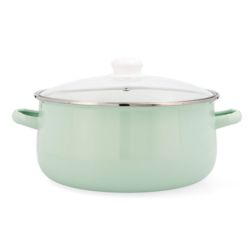 Casseruola con coperchio in vetro Quid Cocco Acciaio Smaltato 26 cm Casseruola con coperchio in vetro Quid Cocco Acciaio Smaltato 26 cm