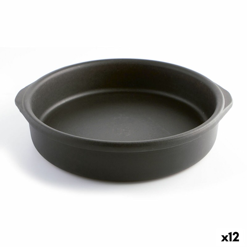 Teglia Quid Barro Lux Nero Ceramica Ø 22 cm (12 Unità) Teglia Quid Barro Lux Nero Ceramica Ø 22 cm (12 Unità)
