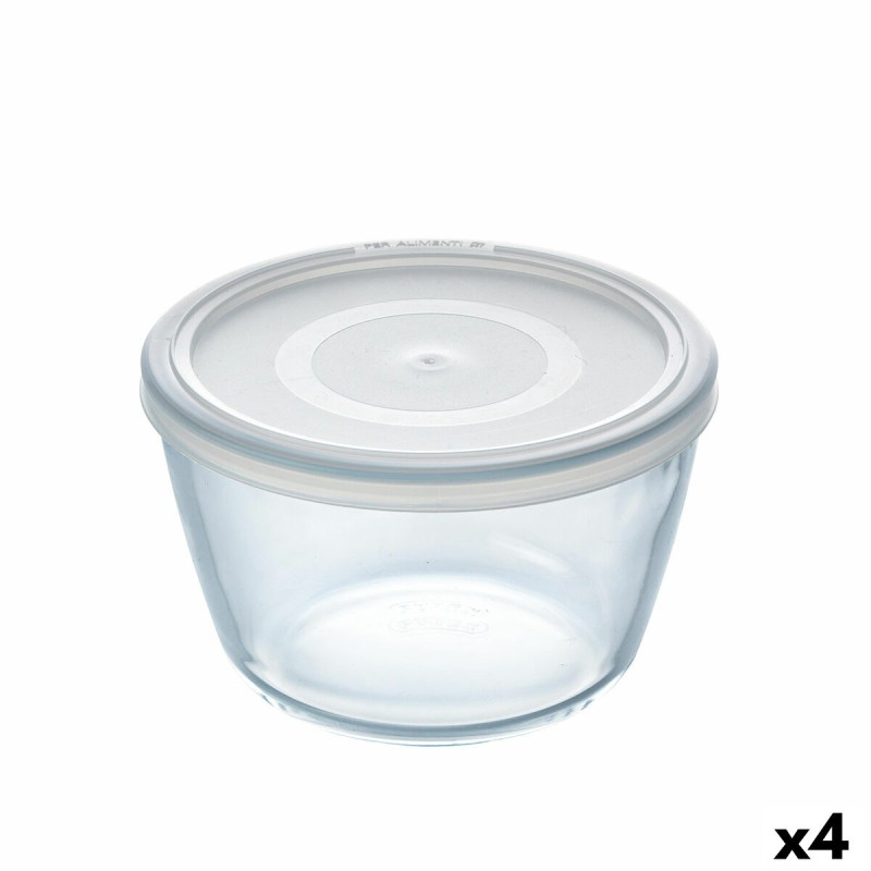 Porta Pranzo Rotondo con Coperchio Pyrex Cook & Freeze 1,1 L 15 x 15 x 10 cm Trasparente Silicone Vetro (4 Unità) Porta Pranzo Rotondo con Coperchio Pyrex Cook & Freeze 1,1 L 15 x 15 x 10 cm Trasparente Silicone Vetro (4 Unità)