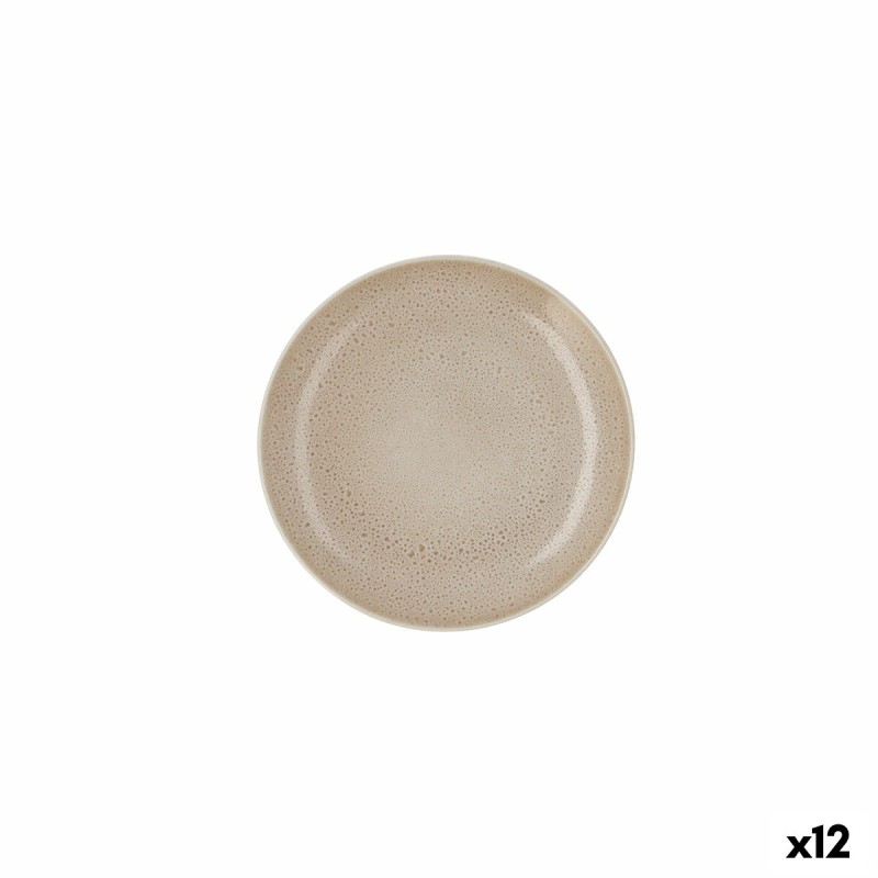 Piatto da pranzo Ariane Porous Beige Ceramica Ø 21 cm (12 Unità) Piatto da pranzo Ariane Porous Beige Ceramica Ø 21 cm (12 Unità)