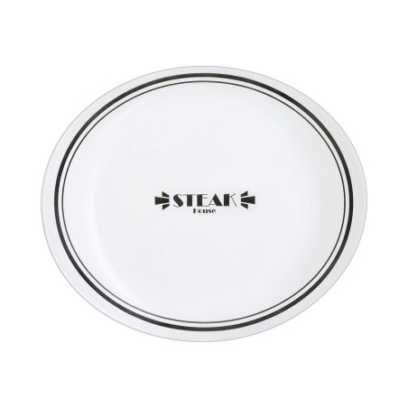 Piatto da pranzo Luminarc Friends Time Bistr Bianco/Nero Vetro Ø 30 cm Carne (12 Unità)