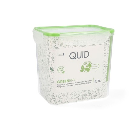 Porta pranzo Ermetico Quid Greenery Trasparente Plastica 4,7 L (4 Unità) (Pack 4x)