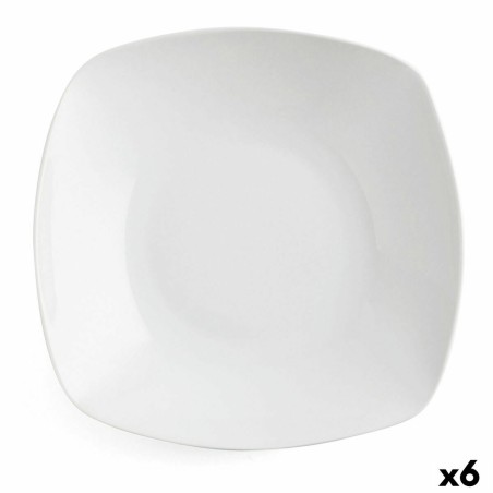Piatto Fondo Quid Novo Vinci Ceramica Bianco (20,5 cm) (Pack 6x)