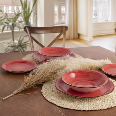 Piatto da Dolce Quid Vita Ceramica Rosso (19 cm) (12 Unità)