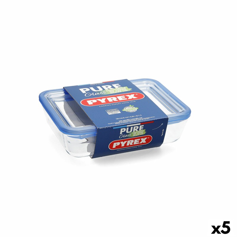 Porta pranzo Ermetico Pyrex Pure Glass Trasparente Vetro (1,5 L) (5 Unità) Porta pranzo Ermetico Pyrex Pure Glass Trasparente Vetro (1,5 L) (5 Unità)