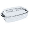 Stampo da Forno Ô Cuisine Rettangolare Con coperchio 37,5 x 22,5 x 10,6 cm Trasparente (3 Unità)