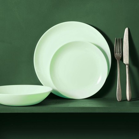 Piatto da pranzo Luminarc Diwali Paradise Verde Vetro 25 cm (24 Unità)