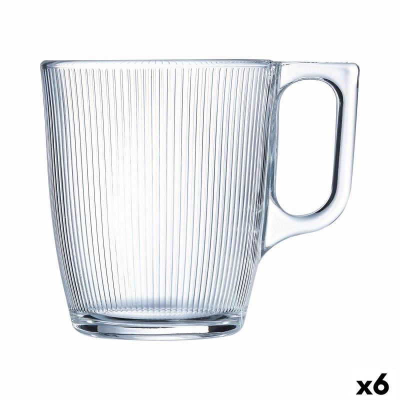 Tazza Luminarc Stripy Colazione Trasparente Vetro (250 ml) (6 Unità) Tazza Luminarc Stripy Colazione Trasparente Vetro (250 ml) (6 Unità)