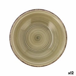 Piatto Fondo Quid Natura Vita Ceramica Verde (ø 21,5 cm) (12 Unità)