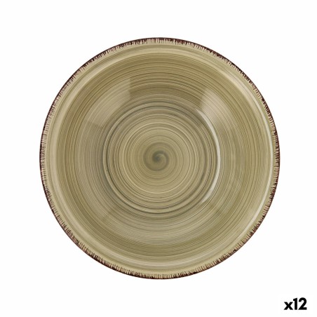 Piatto Fondo Quid Natura Vita Ceramica Verde (ø 21,5 cm) (12 Unità)