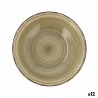 Piatto Fondo Quid Natura Vita Ceramica Verde (ø 21,5 cm) (12 Unità)