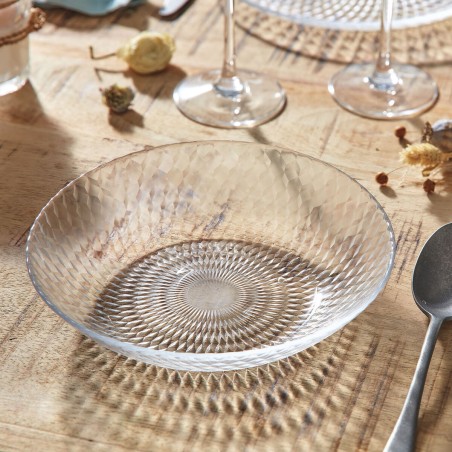 Piatto Fondo Luminarc Pampille Clear Trasparente Vetro (20 cm) (24 Unità)